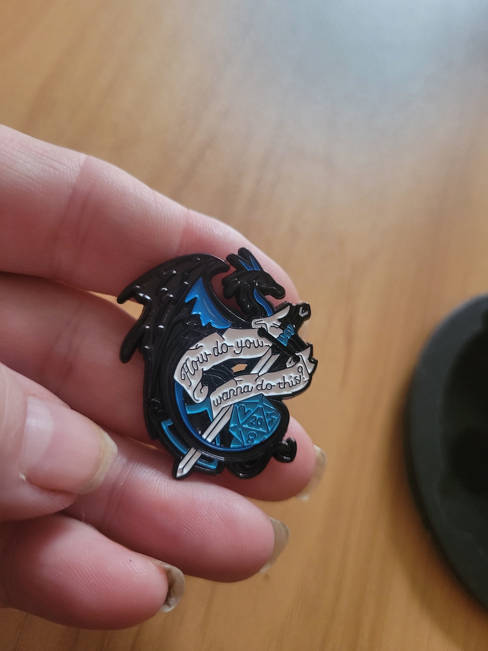👻BUY 1 GET 1 FREE👻Black & Blue Dragon Enamel Brooch - Inspirational Gaming Pin